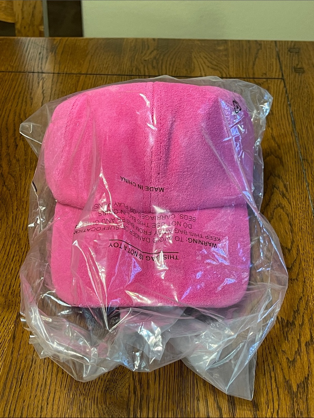 Hot Pink Terry Cloth Baseball Cap